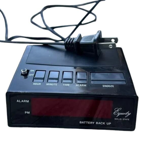 Vintage Equity Digital Alarm Clock - Red LED Display - Retro 70s/80s Electronics - Picture 1 of 7